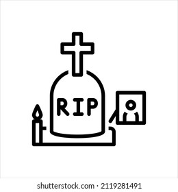 Icono de línea de vector para el funeral