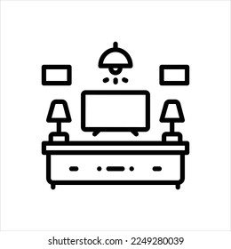 Vector line icon for furnished