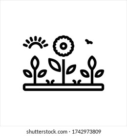 Vector line icon for garden