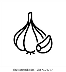 Vector line icon for garlic