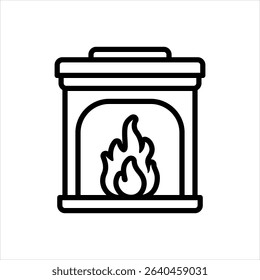 Vector line icon for gas fireplace