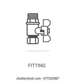 Vector line icon gas fitting. Household appliances for the kitchen, gas supply, water supply modern home. Web graphics, banners, business templates. Isolated on a white background.