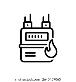Vector line icon for gas meter