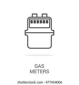 Vector Line Icon Gas Meter. Web Graphics, Banners, Business Templates. Isolated On A White Background.