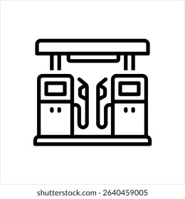 Vector line icon for gas station