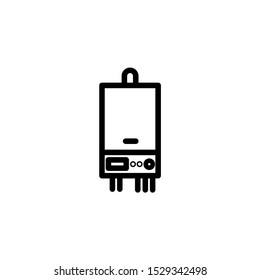 Vector line icon gas water heaters. Web graphics, banners, business templates. Isolated on a white background.