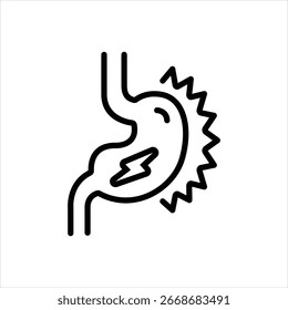 Vector line icon for gastrointestinal ache