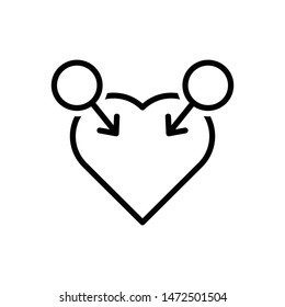 Vector line icon for gay