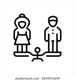 Ícone de linha de vetor para distribuição de gênero
