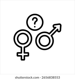 Icono de línea de Vector para la selección de sexo