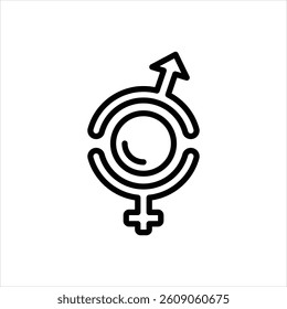 Vector line icon for gender sign