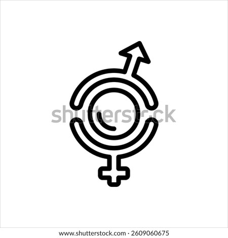 Vector line icon for gender sign