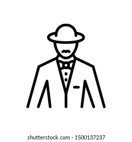 Vector line icon for gentleman