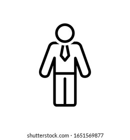Vector line icon for gentleman