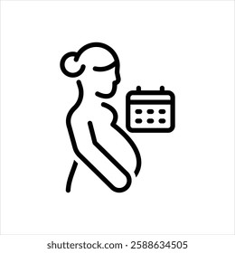 Vector line icon for gestational age