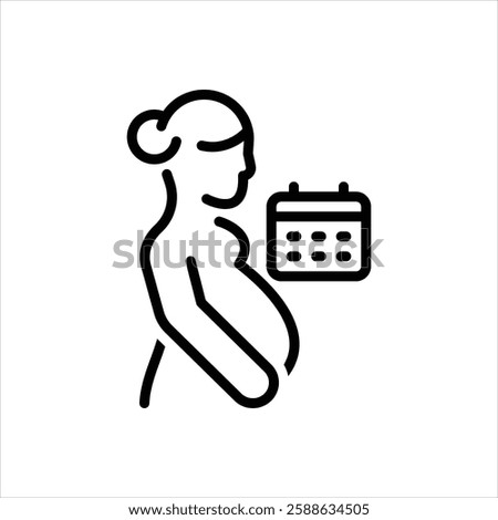 Vector line icon for gestational age