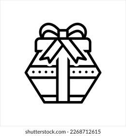 Vector line icon for gift