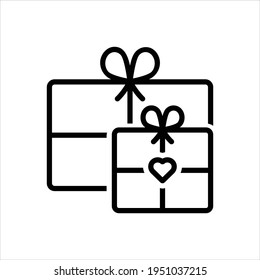 Vector line icon for gifts