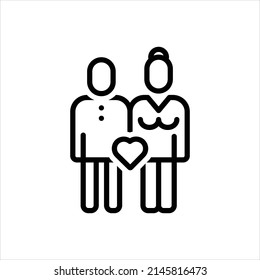 Vector line icon for girlfriend
