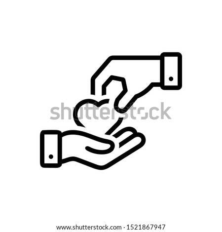 Vector line icon for give money