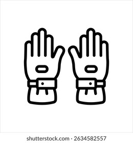 Icono de línea de Vector para guantes