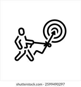 Vector line icon for goal setting