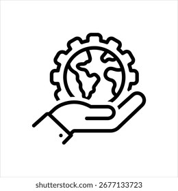 Icono de línea de Vector para la gobernanza de TI