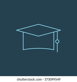 Vector Line Icon Of Graduation Cap. Eps-10.
