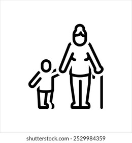 Icono de línea de Vector para la abuela