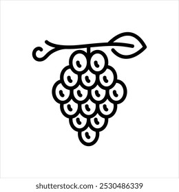Vector line icon for grapes