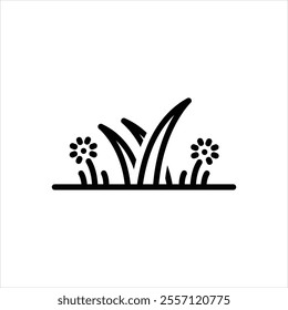 Vector line icon for grass