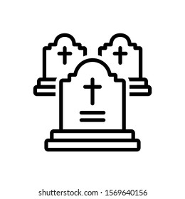 Vector line icon for grave