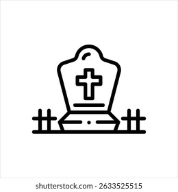 Vector line icon for grave