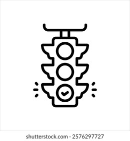 Vector line icon for green light