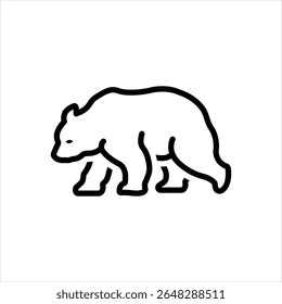 Ícone de linha de vetor para urso-cinzento