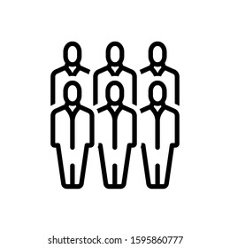 Vector line icon for group