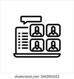 Vector line icon for group chat