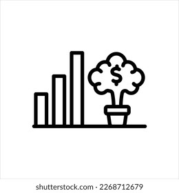 Vector line icon for growing