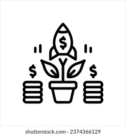 Icono de línea de vector para crecimiento