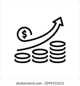 Vector line icon for growth
