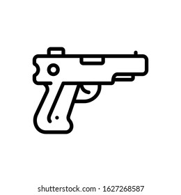 Vector line icon for gun