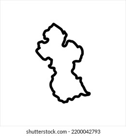 Vector line icon for guyana