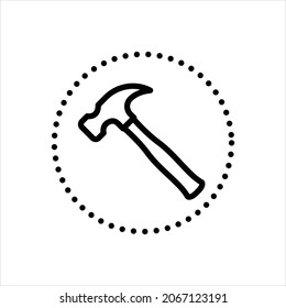 Icono de línea del vector para martillo