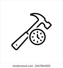 Vector line icon for hammer time