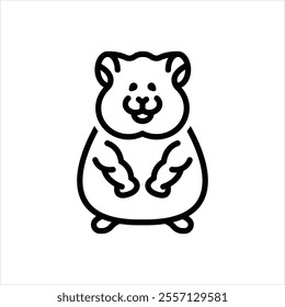 Vector line icon for hamster