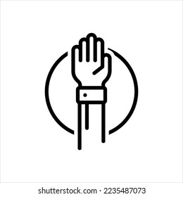 Vector line icon for hand
