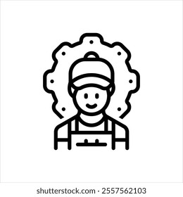 Vector line icon for handyman