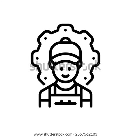 Vector line icon for handyman