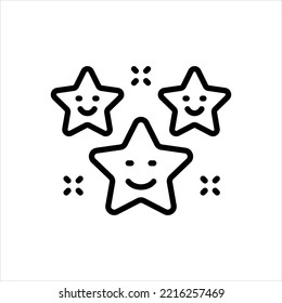 Vector line icon for happiness