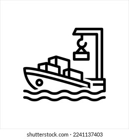 Vector line icon for harbour
